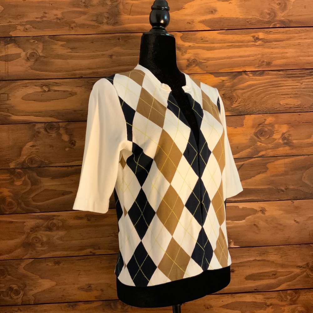 J.Crew sweater argyle print in size medium.